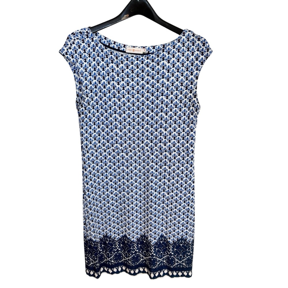 Tory Burch Jamie Mixedprint Jersey Dress Sz M